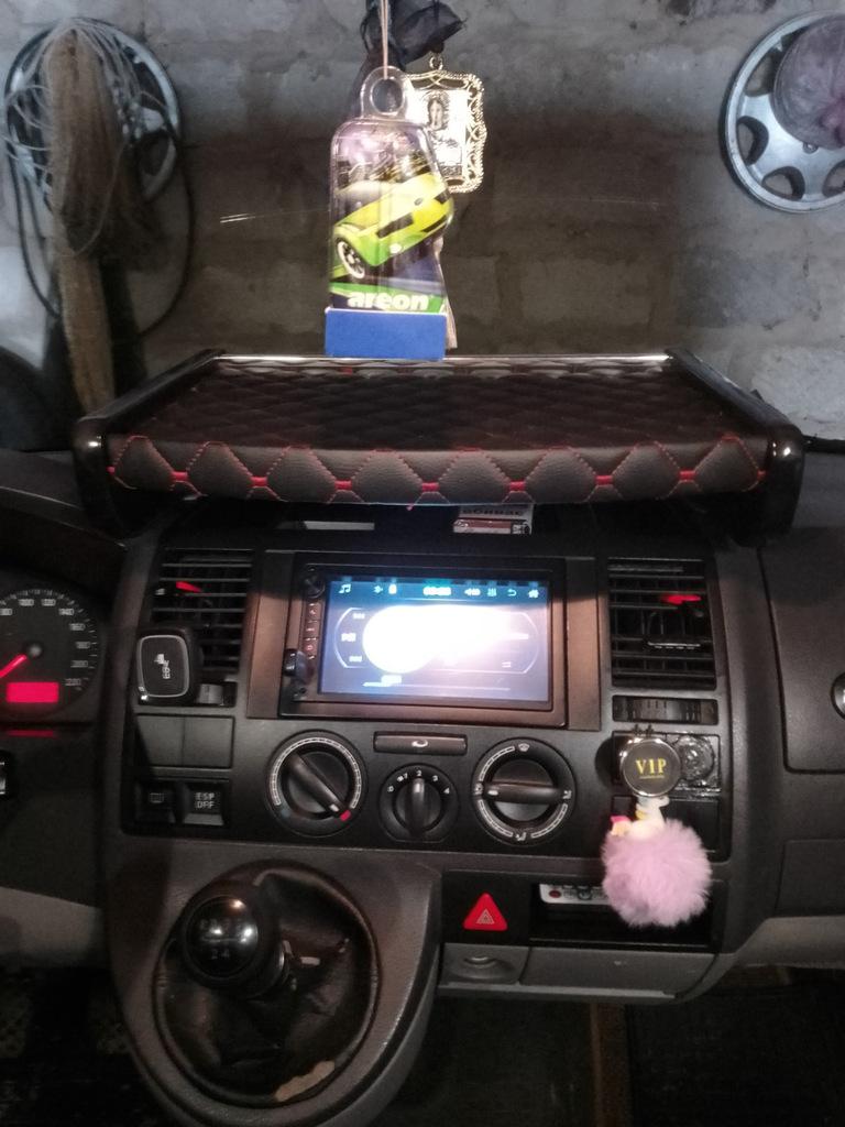 Shelf On Panel (Black with Red Thread) for Volkswagen T5 Transporter 2003-2010