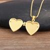 Nidin New Creative Design Love Heart Shape Flip Pendant Necklace For Women Men Family Photos Souvenir Jewelry Accessories Gifts