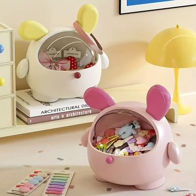 Creative and Cute Cute Storage Box with Lid Large Capacity Dustproof and Moisture-proof Storage Box Bar Counter Multifunctional Storage Basket