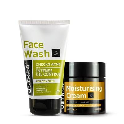 Nettoyant visage - Peaux grasses - 100 g | Au basilic et au citron vert - Pour peaux à tendance acnéique | Anti-acné et points noirs, et crème hydratante - Peaux grasses - 100 g