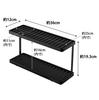 Yamazaki Tower Slim Dish Rack with Jug Glass W36 x D12 x Model 3715 Tray, 2-Tier & Stand, Black, Approx. H19.3cm,