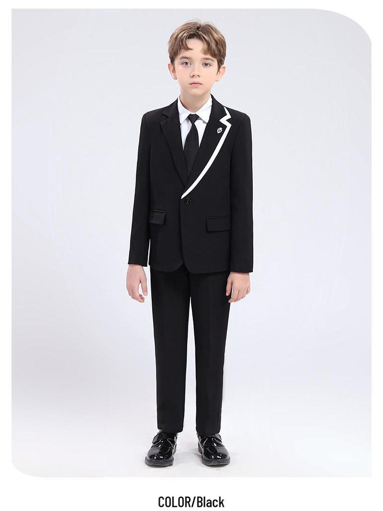 Boys' British Gentleman Suit Set - Formal Wear for Piano, Host Speech, or First Birthday