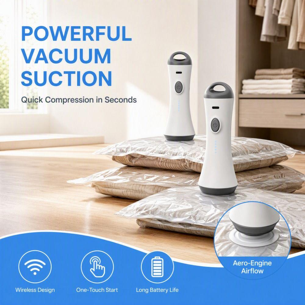 Wireless Electric Vacuum Pump Portable Compressed Bag Air Pump Vacuum Bag Pump  Travel Use