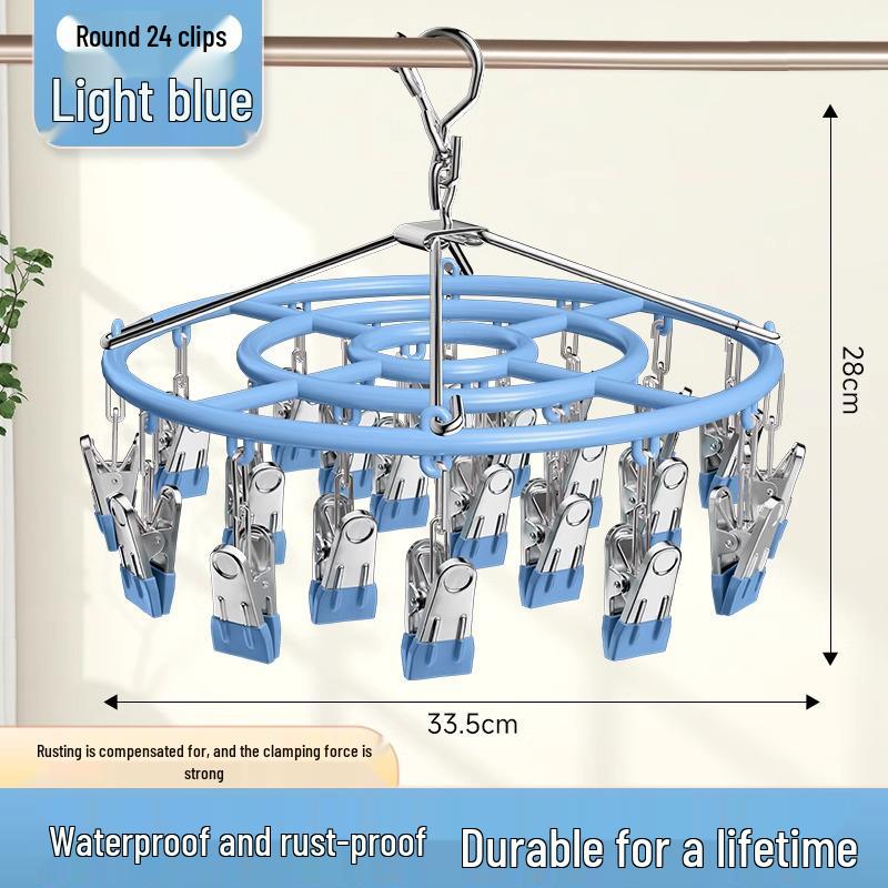 Multifunktionales Plastik-Wäscheständer mit 10 Clips für Socken & Unterwäsche für den Balkon
