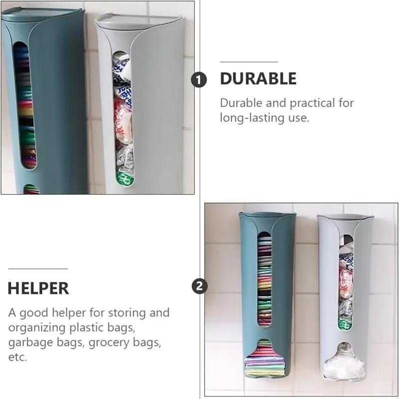 Wall Mounted Trash Bag Storage Box Pull Out Dispenser Simple Kitchen Plastic Bag Organizer Large Capacity Utility Box