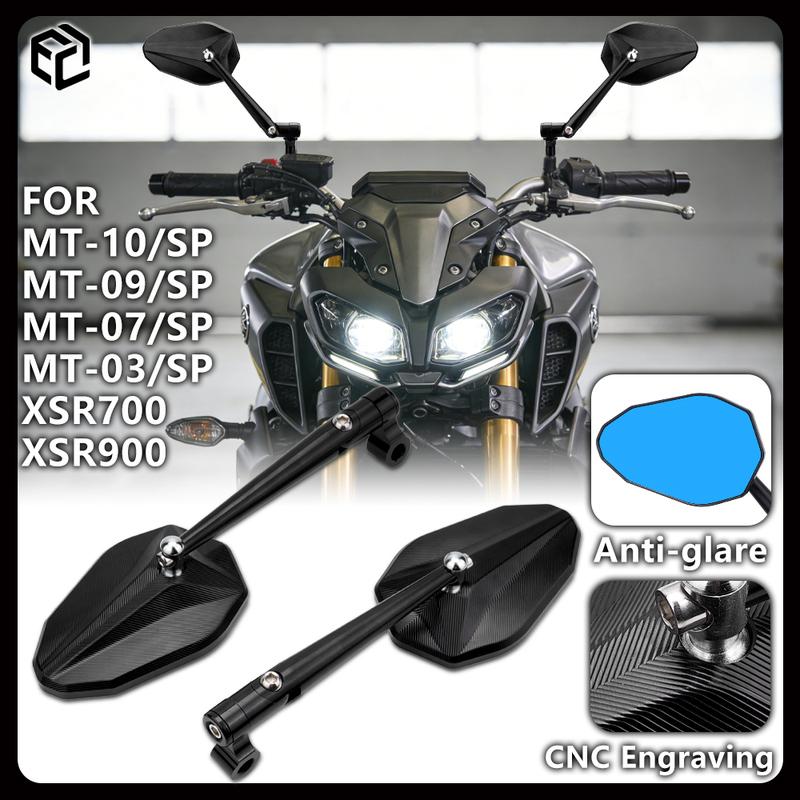 Gravur Rückspiegel Aluminiumlegierung für NIKEN FZ6 FZ8 MT09 MT07 MT03 MT10 XSR 700 900 XMAX300 NAMX155 YAMAHA Zubehör