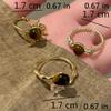 A Set of Three Stylish Sunflower Water Droplet Decorative Open Rings Suitable for Women'S Everyday Wear