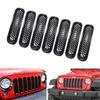 7 Piece Black Front Grille Trim Ert Cover Kit for 2007-2017 Jeep Wrangler JK