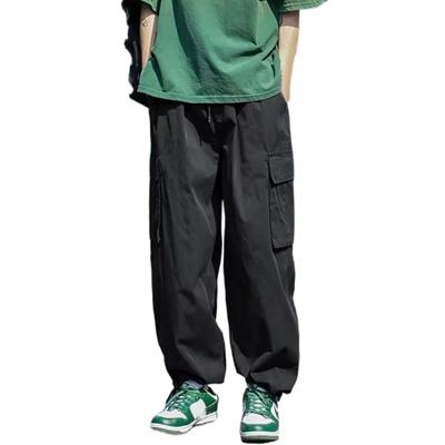 Alltagskleidung, Kordelzug, Knöchelgebundene Herren-Cargohose, trendige Hose mit mehreren Taschen und weitem Bein