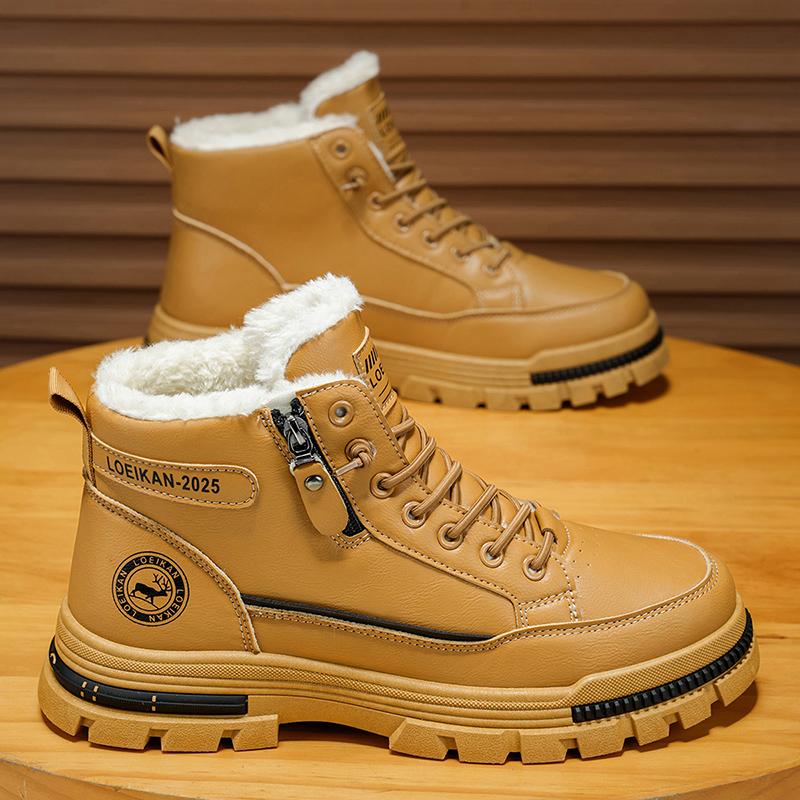 Men's New Style Snow Boots, High-top Leather Boots, Cold-resistant, Popular In Autumn and Winter, Outdoor Wear-resistant, W