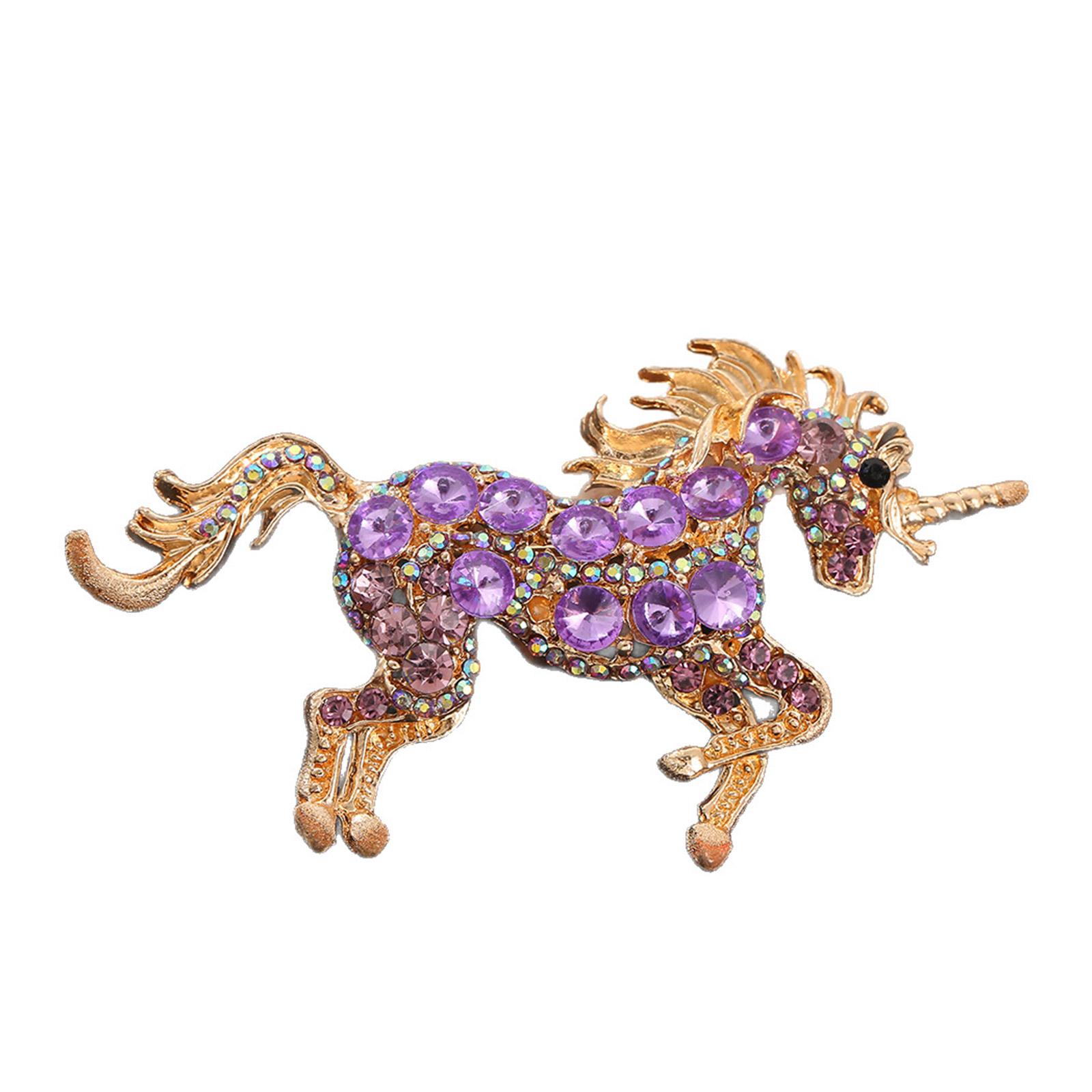 

Delicate Unicorns Alloy Pin Portable Comfortable Wear Versatile Decoration for Dresses Coat and Bags фиолетовый