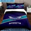 Charlotte-Hornets Logo Printed 3PCS Bedding Set, Includes A Duvet Cover and Two Pillowcases for Bedroom, Suitable for All Seasons Fan Gifts