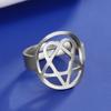 LIKGREAT Fashion Hexagram Heart Adjustable Ring Stainless Steel Star of David Pentagram Geometry Je Jewelry Gifts Wholesale