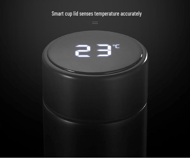 Custom Insulated Stainless Steel Cup with Logo, Engraved Lettering, Temperature Display - Ideal for Events and Souvenirs