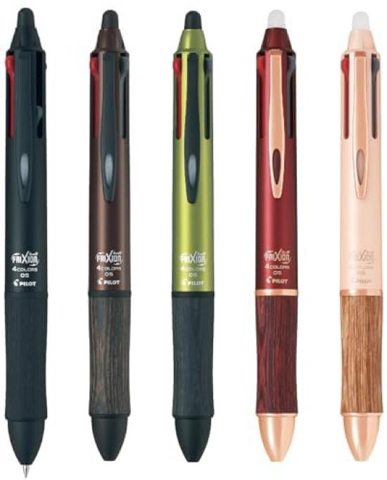 Pilot FriXion Ballpoint 4 LKFB3SEFB Pen, Wood, 0.5mm, Black,