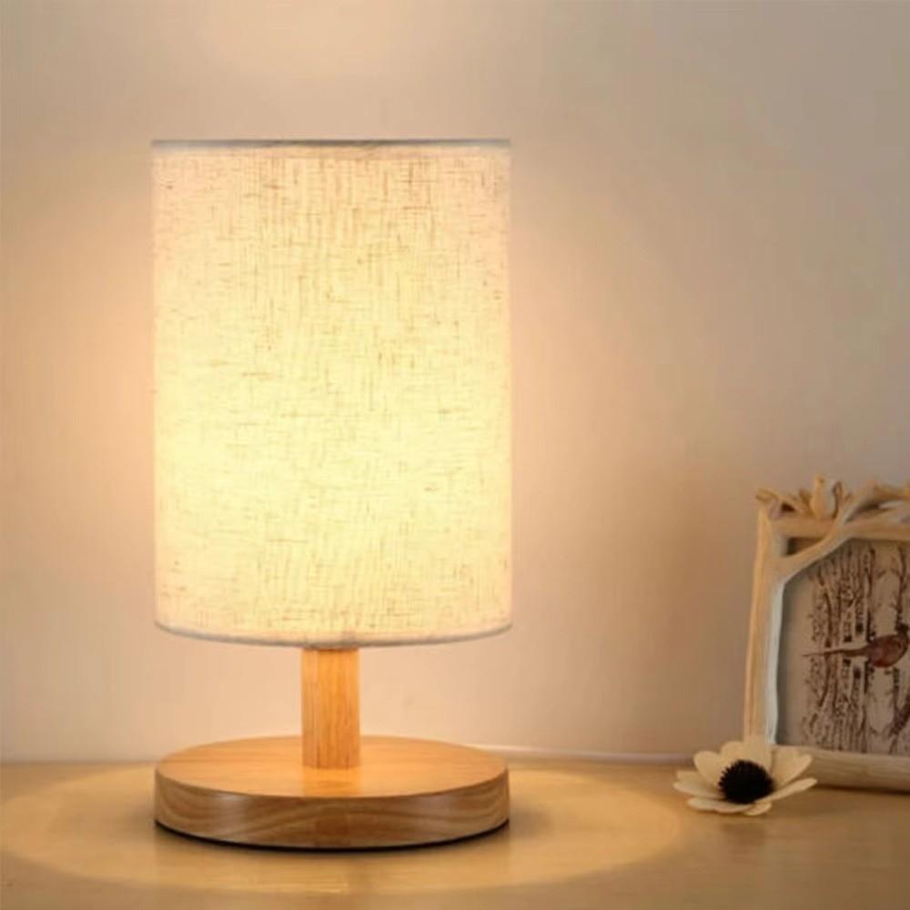 Linen Bedside Lamp Dimmable Desk Lamp Home Decor Nightstand Lamp  Desk Use