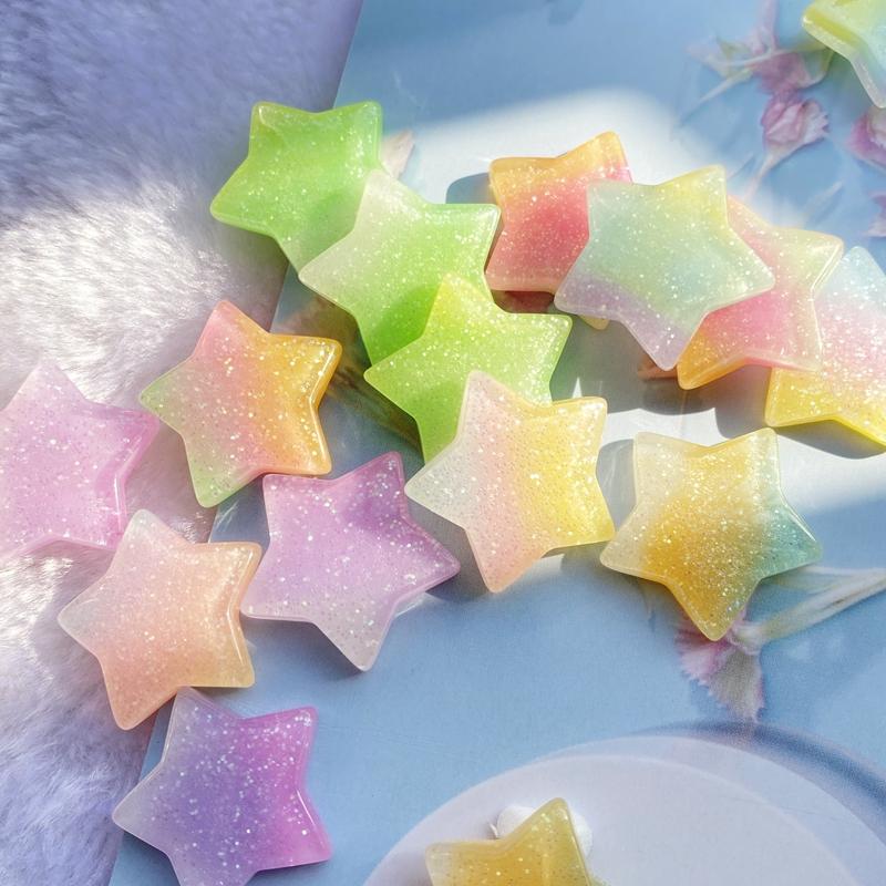

10Pcs Kawaii Cute Mixed Colorful Stars Flat Back Resin Cabochons Scrapbooking DIY Jewelry Craft Decoration Accessorie H110