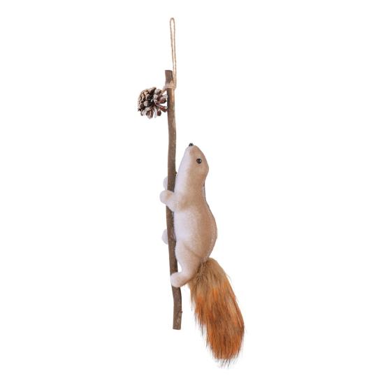 Artificial Squirrel Christmas Hanging Ornament Holiday Pendant Home Wall Decor Christmas Tree Decoration