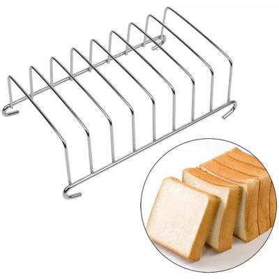 Toastständer aus Edelstahl mit 8 Schlitzen, Brotkühltablett, rechteckiger Toasthalter für die Küche, rostfreier Brotständer für Heißluftfritteuse und Grillen im Freien