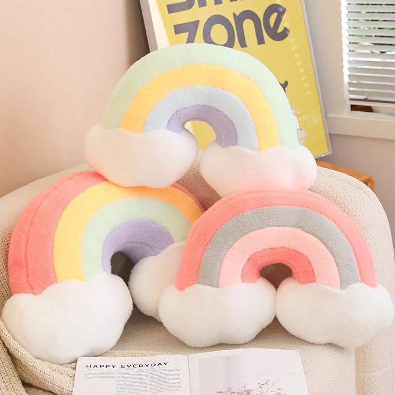 Fresh Rainbow Stars and Moon Love Home Decor Plush Pillow Nap Pillow Doll Play