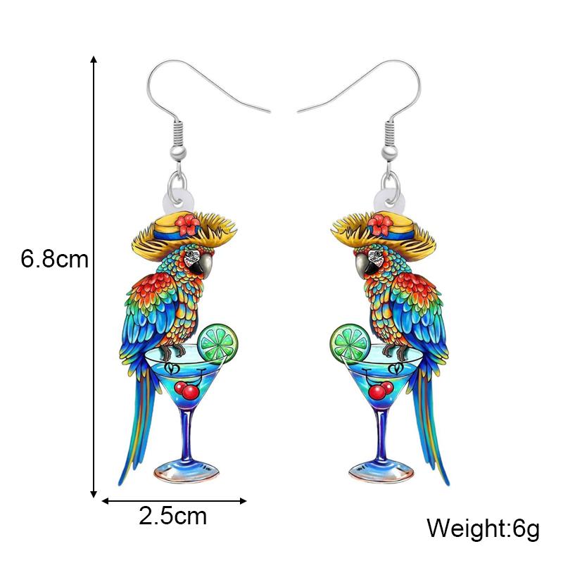 Thanksgiving Turkey Halloween Rainbow Magic Pumpkin Parrot Ghost Skull Pendant Earrings Acrylic Party Jewelry