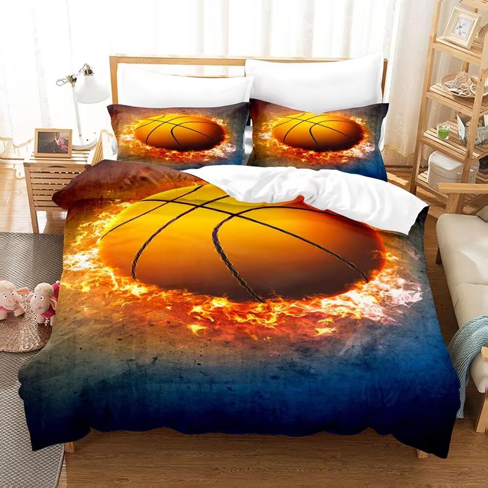 Football Basketball Bedding Set Soft Airy Skin-Friendly Sport Twin King Size Duvet Cover  Durable Stretchable Fabric Boys Gift