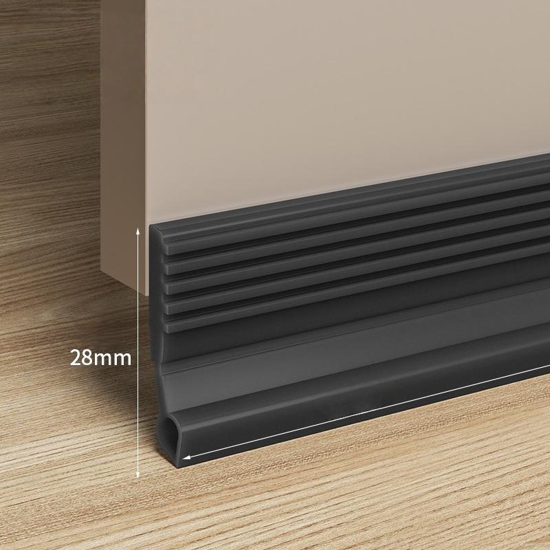 1PC 39.37in Self-Adhesive Windproof Door Bottom Seal Strip Double Dustproof Free-Cutting TPE Under Door Weatherstrip