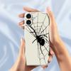 For iPhone 17 Case Spider Pattern Printing Straight Edge TPU Phone Back Cover