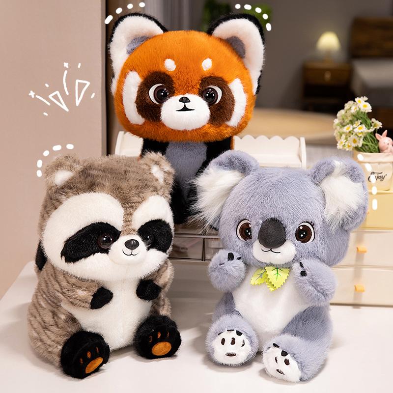 35/45cm Sitzende Cartoon Koala Waschbär Roter Panda Puppe Plüschtier Stofftier Kawaii Zootier Plüschtier Geburtstagsgeschenk