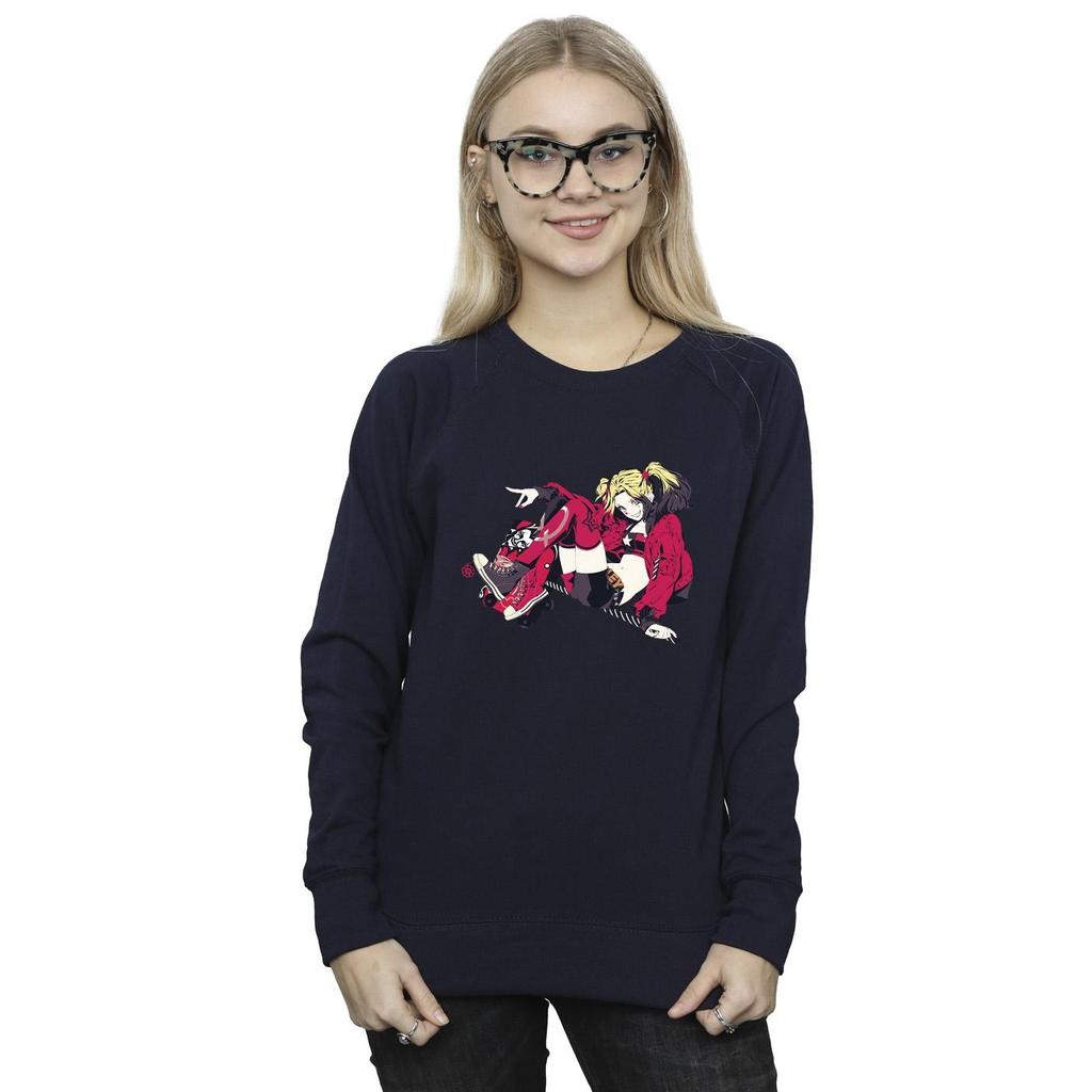 DC Comics Womens/Ladies Harley Quinn Rollerskates Sweatshirt