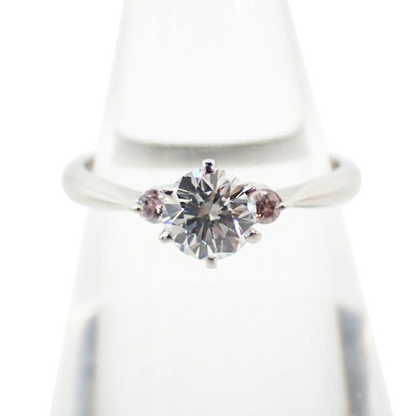 [Used] Pt900 Diamond 0.075ct / 0.525ct Ring / Size 9 / g526-23