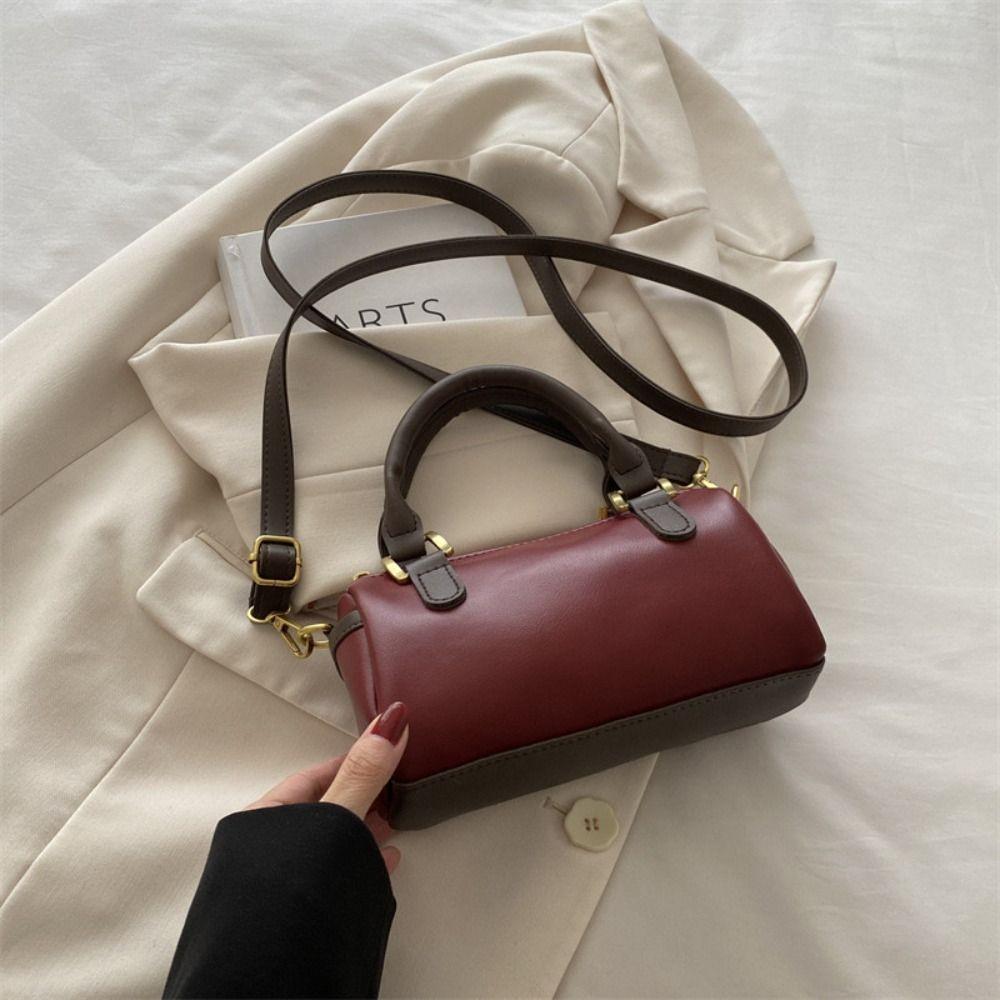 Elegant Bowling Bag Large Capacity Women Handbags Vintage Crossbody Bag  Girls