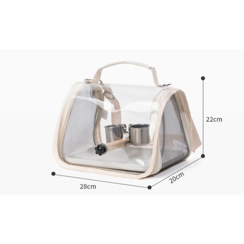 Bird Carrier Bag Transparent Window Breathable Portable Travel Cage with Perch for Parrots Small Birds Outdoor Handbag