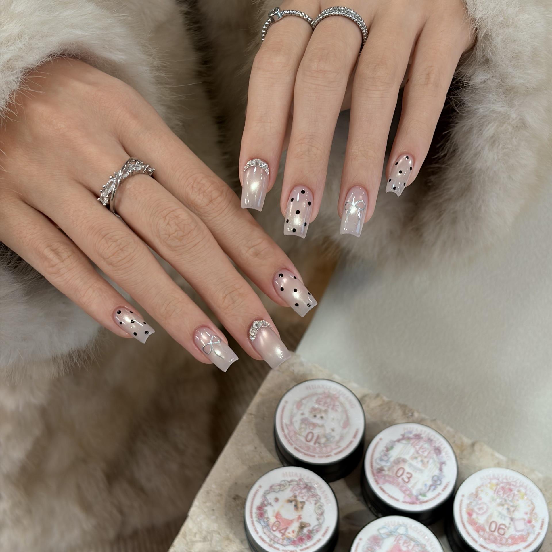 Flower Principal Damp Cat Eye Gel: Versatile Viral White Porcelain Glass Beads for Nail Whitening