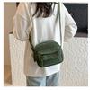 Women Corduroy Crossbody Bag Vintage Shoulder Bag Casual Mini Messenger Bag Lightweight Travel Handbag with Front Pocket Adjustable Strap