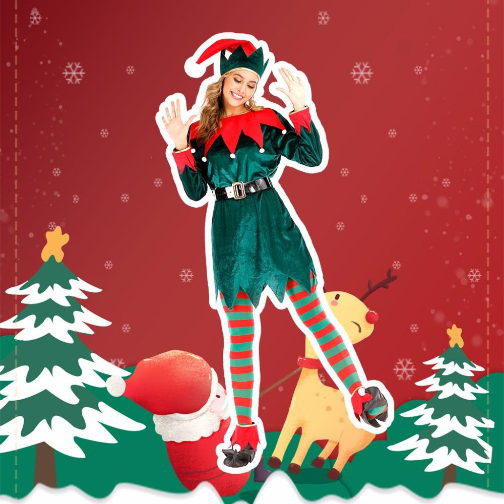 Atosa Costume Da Elfo Verde Per Donna: Abito Lungo Con Dettagli Argentati E Maniche Svasate, Perfetto Per Carnevale E Feste Fantasy
