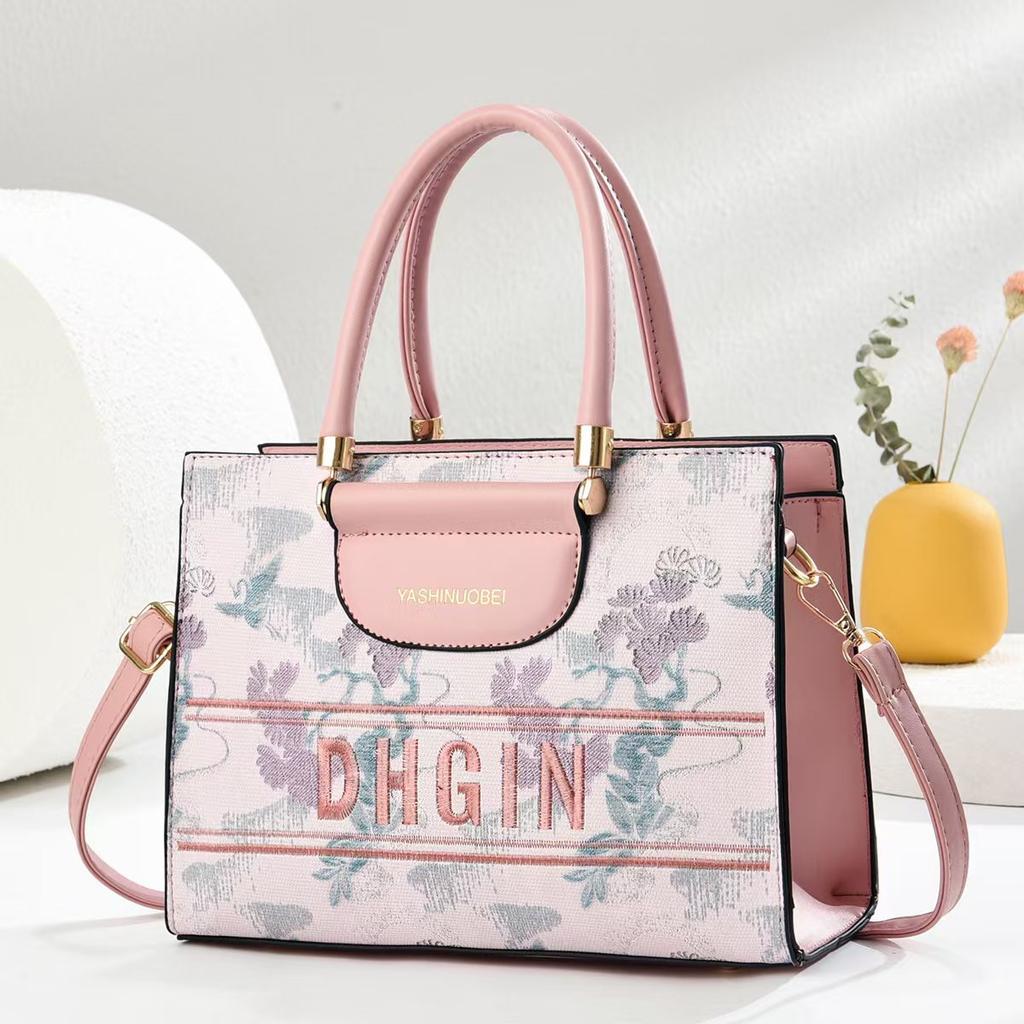 Yeni Basit Baskılı Moda El Çantası Yüksek Kaliteli Renk Eşleşmesi Büyük Kapasiteli Günlük Omuz Çantası Çapraz Askılı Çanta