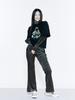VEGAN TIGER Print Velvet Pants (Brown)