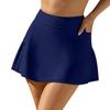 CHARMLEAKS Women Swim Skirt Short with Side Pockets Bathing Suit High Waist Swimsuit Bottom
