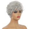 Hair Wigs Curly Short Synthetic Fiber Natural Wig with Bang Female Casual Hair Mommy Wig Layered Curls Lady
