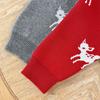Knitted Jacquard Deer Baby Romper for Autumn & Spring - Unisex First Birthday Outfit