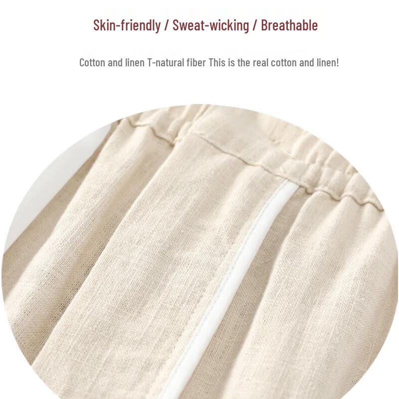 Men's Thin Linen Cotton Blend Straight-Leg Pants