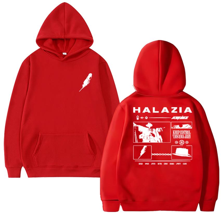 Hot Sale ATEEZ Halazia Double Sided Printed Hoodies Men Women Trend Y2k Casual Sweatshirt Unisex Fleece Long Sleeve Pullovers
