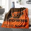 Name Custom Cleveland Browns Logo Print Flannel Blanket High Quality Warm Comfortable Cover for All Seasons Perfect for Gifts Home Decor