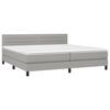 Box Spring Bed with Mattress Light Grey 200x200 Cm Fabric