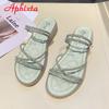 Aphixta New Crystals Sandals Women Shiny Rhinestones Summer Beach Female Flip Flops Glittering Slippers Lady Bling Shoes