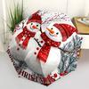 1pc Snowmen Christmas Themed Design Umbrella 8 Rib Frame, One-touch Automatic Opening 3 Fold Umbrella, Fashion Gift-p0803105