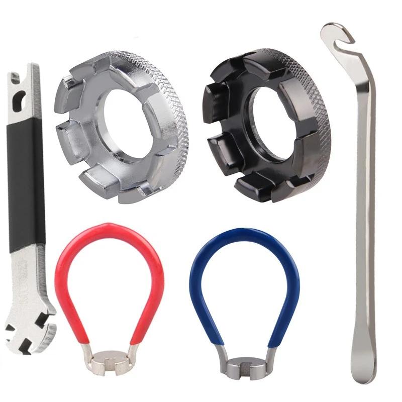 Steel Wire Wrench Spoke Tire Repair Tool Set Universal 8 Port Wheel Disassembly Chain Bike Motorcycle Tool Kit