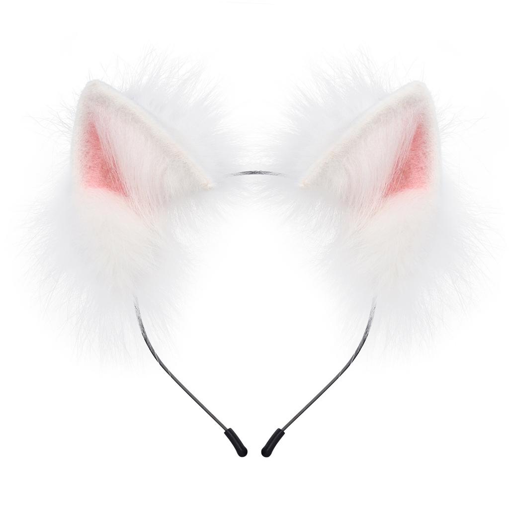 Süßes Katzenohren-Stirnband Plüschtierohren Haarreif Party Kopfschmuck Kostüm für Kinder Erwachsene Halloween Verkleidung