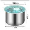 1/4pcs Stainless Steel Fresh-keeping Bowl Lid Round Box Food Refrigerated Fruit Vegetable Fresh-keeping Box 500ml Kitchen Gadget
